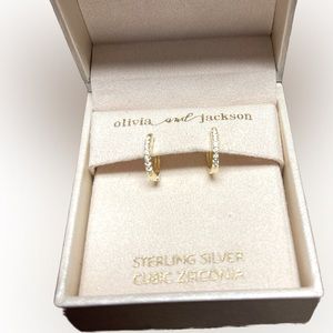 Brand Olivia and Jackson sterling silver and cubic zirconia mini loops